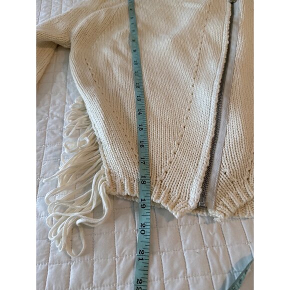 Dakota Collective Womens Ivory Knit Asymmetric Zip Cardigan - Picture 11 of 12